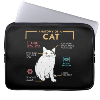 Funny Weird Cat Meme lächeln, Anatomie einer Katze Laptopschutzhülle