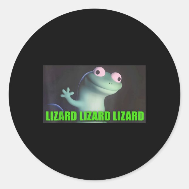 Funny Weirdcore Lizard Lizard Lizard Meme Animal W Runder Aufkleber (Vorderseite)