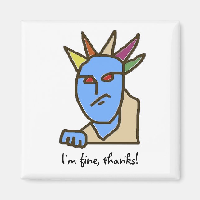 Funny WEIRDOS Annoyed Cartoon Magnet (Vorne)