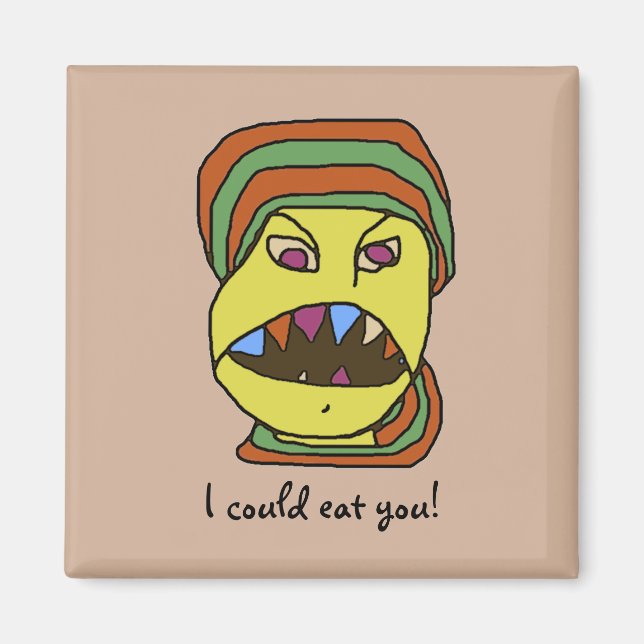 Funny WEIRDOS hungriger Cartoon Magnet (Vorne)