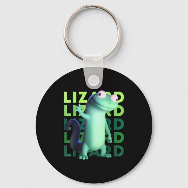 Funny Weirore Lizard Meme _ 3d Surreal Animal  Schlüsselanhänger (Vorderseite)