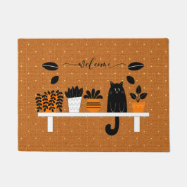 Funny Welcome Bookshelf Verstecken Black Cat Zuhau Fußmatte