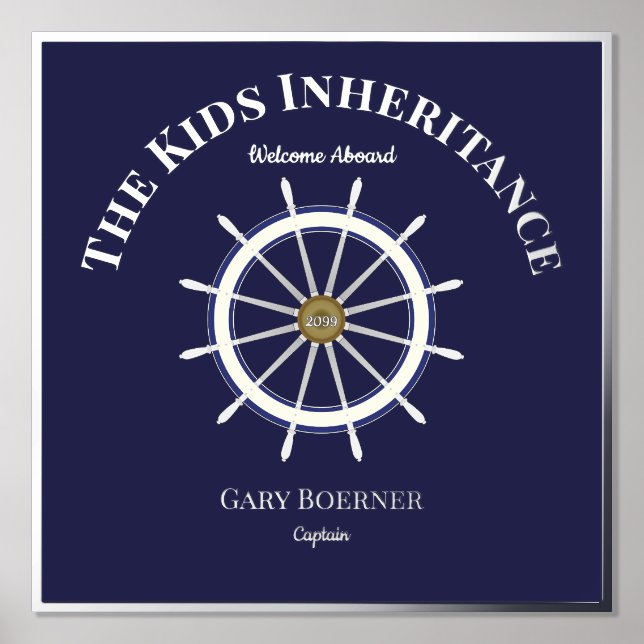 Funny Welcome on the Ship's Wheel Foil Text Foliendrucke (Vorderseite)