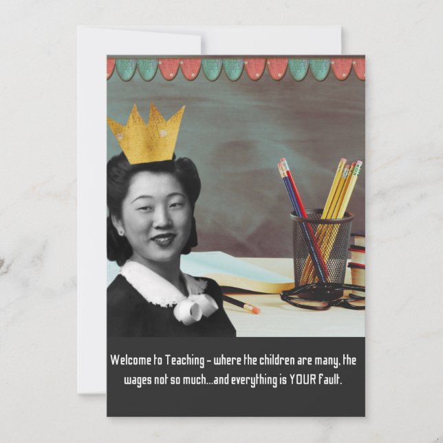 Funny Welcome Teacher Vintage Asiatische Frauenkar (Vorderseite)