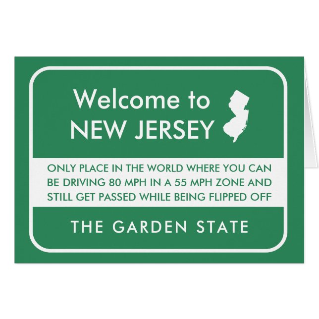 Funny Welcome Welcome Card auf New Jersey (Vorderseite (Horizontal))