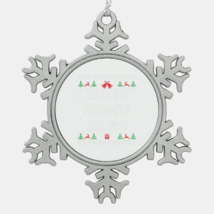Funny welder Christmas sweater Schneeflocken Zinn-Ornament