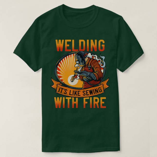 Funny Welder s Men verschweißt wie Nähen mit Fi T-Shirt (Design vorne)