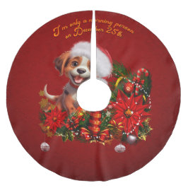 Funny Welpe Polyester Weihnachtsbaumdecke