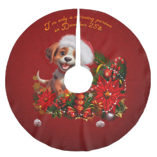 Funny Welpe Polyester Weihnachtsbaumdecke