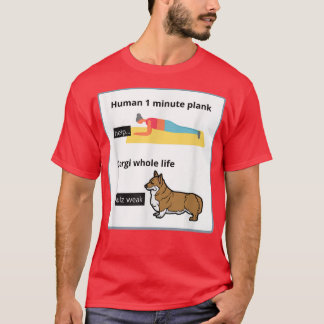 Funny Welsh Corgi Eigentümer Albern Yoga Joke Plan T-Shirt