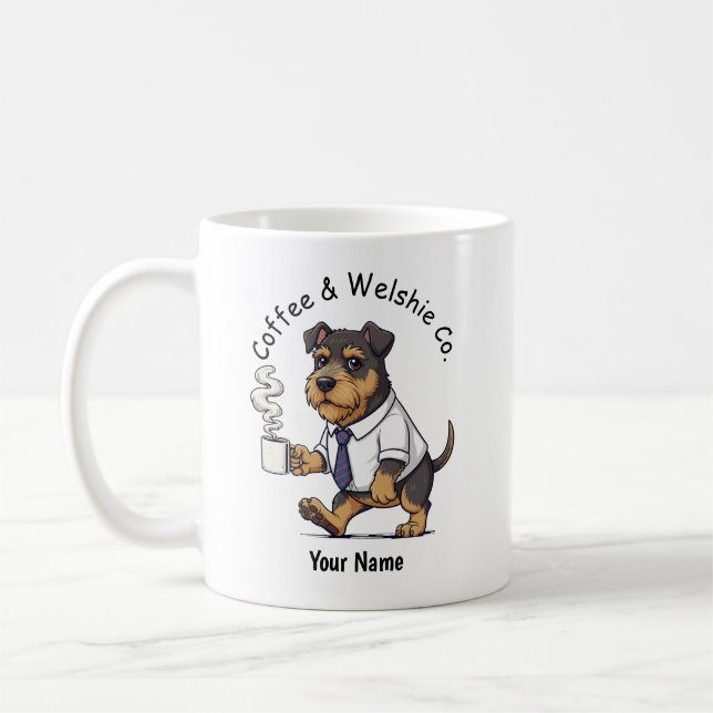 Funny Welsh Terrier Dog Business Suit Coffee  Kaffeetasse (Links)