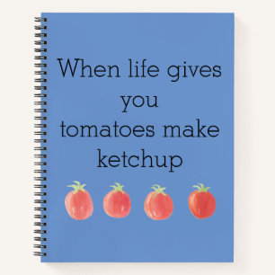 Funny, wenn das Leben gibt Ihnen Tomaten-Notebook Notizbuch