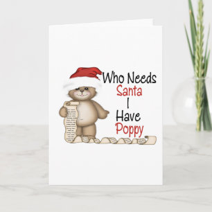 Funny Wer Santa Poppy braucht Feiertagskarte