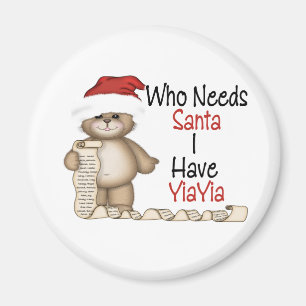 Funny Wer Santa Yiayia braucht Magnet