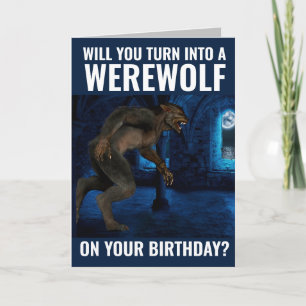 FUNNY WEREWOLF BIRTHDAY CARD FÜR BROTHER IHM KARTE