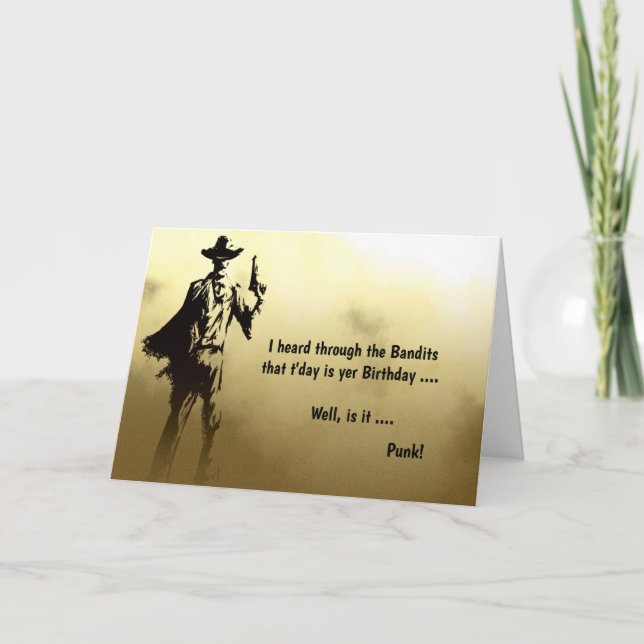 Funny Western Cowboy Birthday Card Feiertagskarte (Vorderseite)
