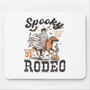 Funny Western Halloween Spooky Rodeo Cowgirl Niedl Mousepad