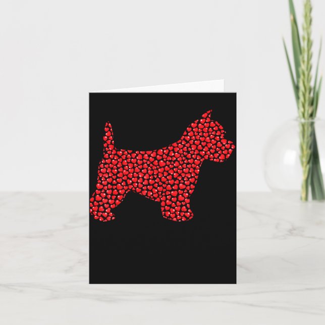 Funny Westie Dog Lover Hearts Love Westie Valentin Karte (Vorderseite)