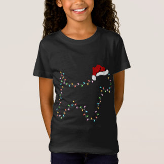 Funny Westie Dog Xmas Lighting Weihnachtsmannmütze T-Shirt