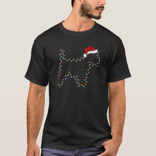 Funny Westie Dog Xmas Lighting Weihnachtsmannmütze T-Shirt