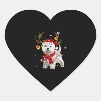 Funny Westie Weihnachts-T-Shirt Reindeer Weihnacht Herz-Aufkleber