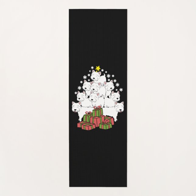 Funny Westie Xmas Tree Weihnachten Yogamatte (Vorderseite)