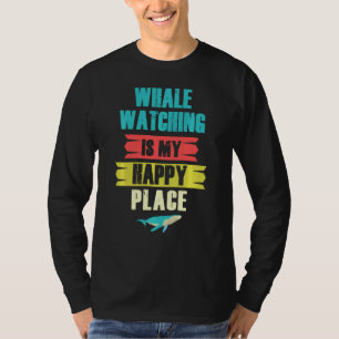 Funny Whale beobachtet glückliche Segel Meeresbiol T-Shirt