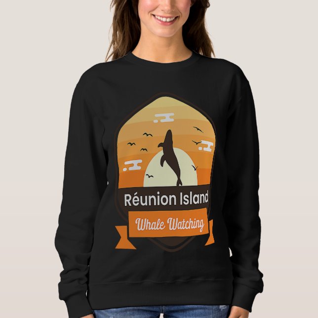 Funny Whale Watching Réunion Island Ocean Marine B Sweatshirt (Vorderseite)