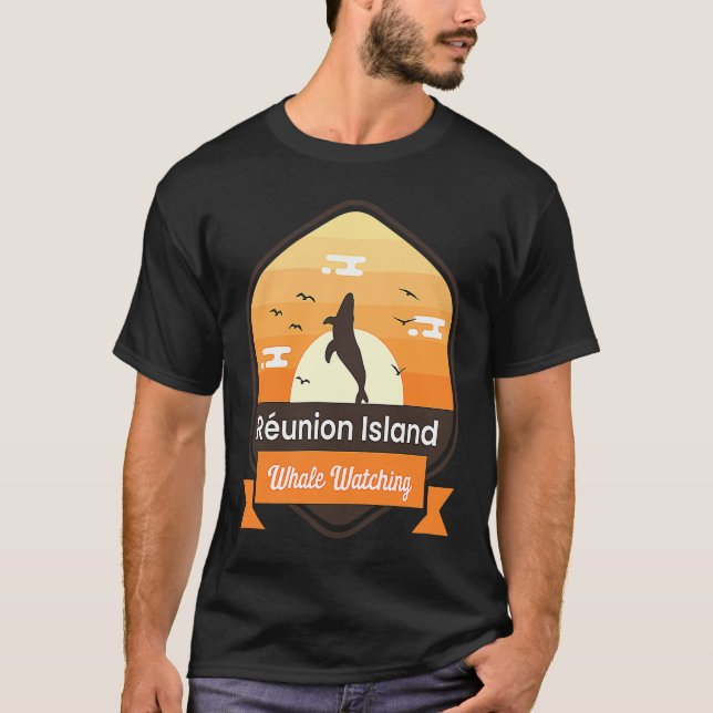 Funny Whale Watching Réunion Island Ocean Marine B T-Shirt (Vorderseite)