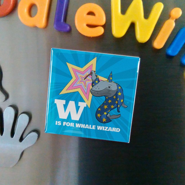 Funny Whale Wizard Alphabet Parody Cartoon Magnet (Von Creator hochgeladen)