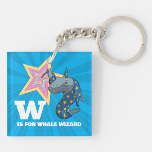Funny Whale Wizard Alphabet Parody Cartoon Schlüsselanhänger