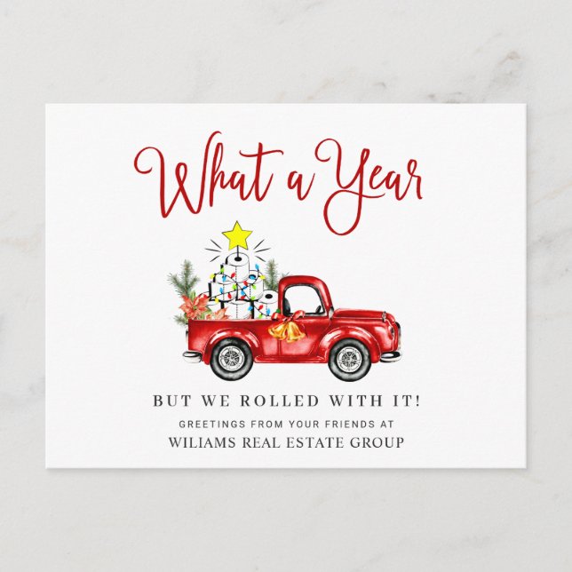 Funny What a Year Christmas Corporate Postkarte (Vorderseite)