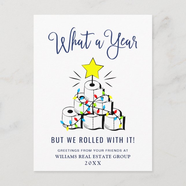 Funny What a Year Christmas Corporate Postkarte (Vorderseite)