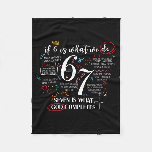 Funny What God Completes 6 7 Meme Jesus Christian  Fleecedecke (Vorderseite)