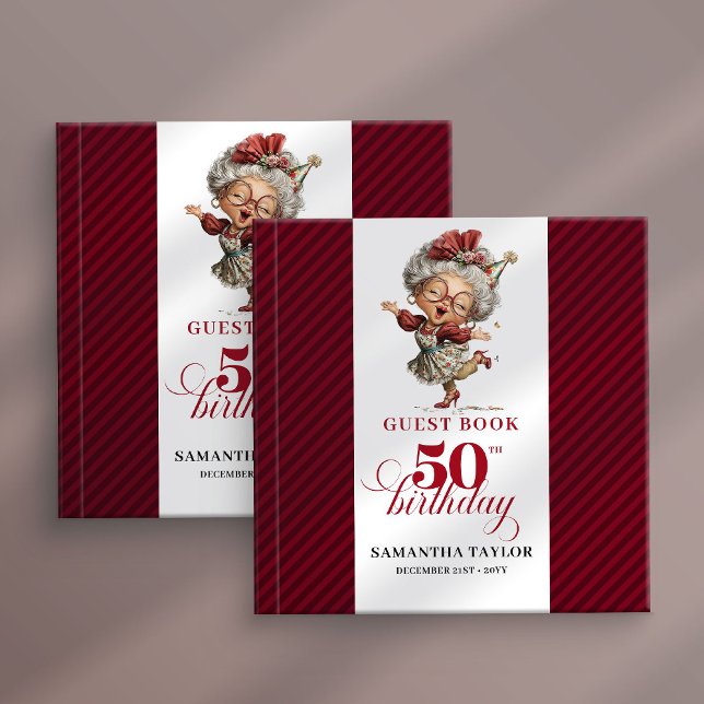 Funny whimsical 50th woman birthday guest book gästebuch (Funny whimsical 50th woman birthday guest book)