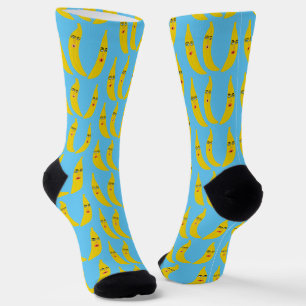 Funny Whimsical Bananas Muster Fun Fruity Faces Socken