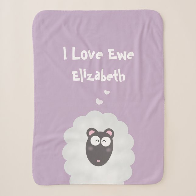 Funny Whimsical Pub I Liebe Sie Pastel Lila Name Sherpadecke (Vorderseite)
