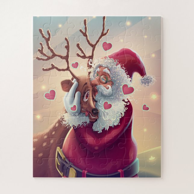 Funny Whimsical Weihnachten und Rentierfest (Vertikal)
