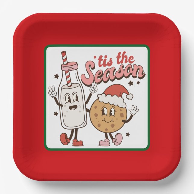 Funny Whimsical Weihnachtsdruckplatte Pappteller (Vorderseite)