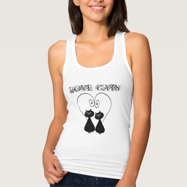 Funny whimsisical cool trendy Katzenpaar Tank Top (Vorderseite)