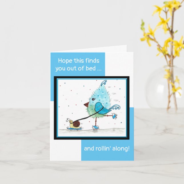 Funny Whimsisical Watercolor Get Well Card Karte (Gelbe Blume)