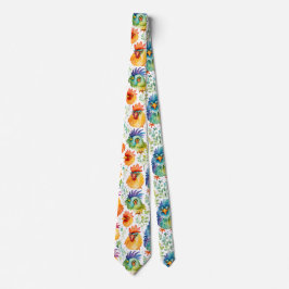 Funny Whimsisical Watercolor Style Chickens Krawatte