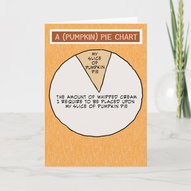 Funny Whipped Cream Pumpkin Pie Erntedank Karte (Vorderseite)