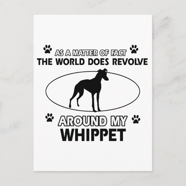 Funny Whippet Designs Postkarte (Vorderseite)