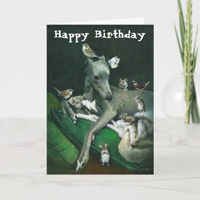 Funny Whippet Hund Geburtstagskarte Karte (Vorderseite)