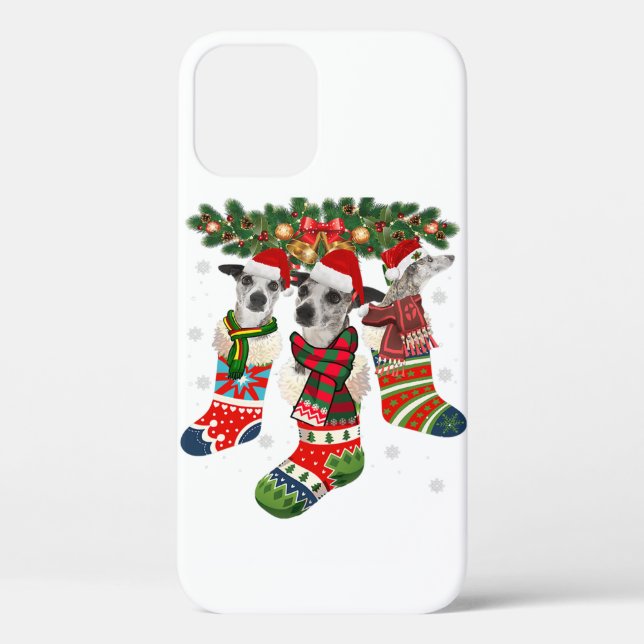 Funny Whippet Sock Xmas Rentier Santa Dog Geschenk Case-Mate iPhone Hülle (Rückseite)