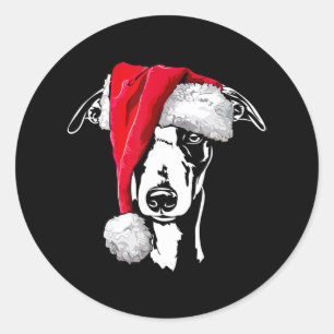 Funny Whippet Weihnachts-Hund Mama Geschenk Gesche Runder Aufkleber