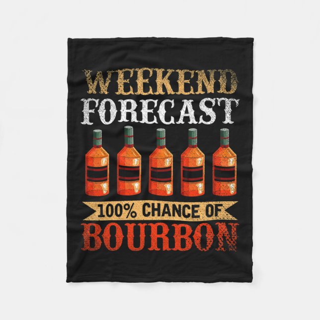 Funny Whiskey Betrunken Weekend Prognose 100% Chan Fleecedecke (Vorderseite)