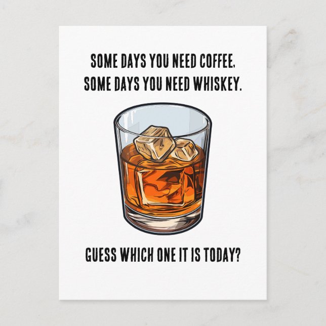 Funny Whiskey Tumbler - Kaffee oder Whiskey? Postkarte (Vorderseite)
