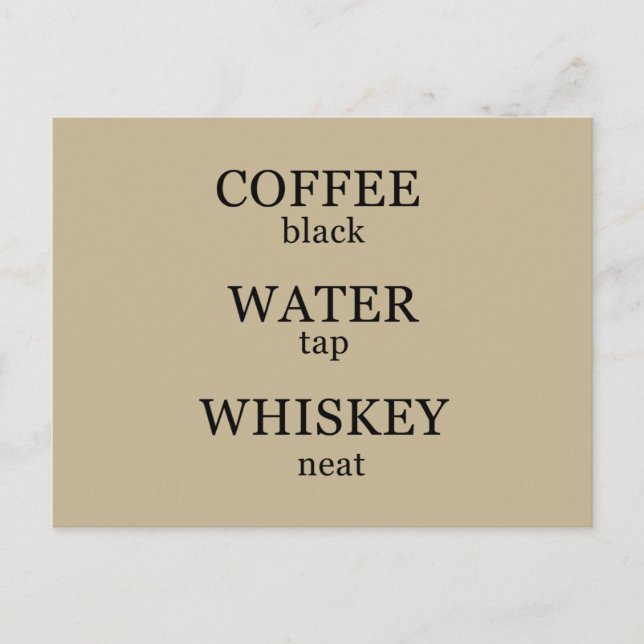 Funny Whisky zitiert Spaß Whiskey Redewendungen Postkarte (Vorderseite)
